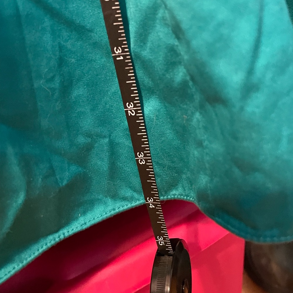 Teal Cotton Sateen Semiformal Dress from David’s Bridal, Size 22 - Picture 5 of 6